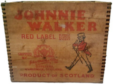 Johnnie Walker Whiskey Box Joint Wooden Box 12 Bottles Whisky VTG 1958 Decor picture