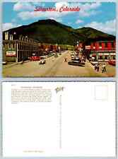 Vintage Postcard - Silverton Colorado Main Street Grand Imperial Hotel old cars picture