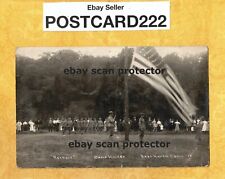 CT East Haven 1908-29 antique RPPC RETREAT AT CAMP HICKEY soldiers and flag picture