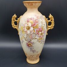 Antique Royal Bonn Pottery Franz Anton Mehlem Hand Painted Gilded Vase 1900s picture