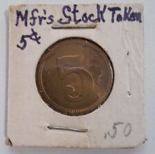 Token Vintage Early 1900s Manufacturers Stock 5¢ Lucky Coin  picture