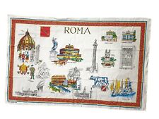 Vintage Tea Towel ROME Italy Cotton Italian ROMA 21