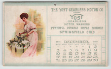 Postcard 1911 Calendar Advertising Card for the Yost Gearless Motor Co. in Ohio picture
