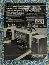 Vintage 1985 Panasonic Triple Take Print Ad Portable Turntable Cassette Stereo picture