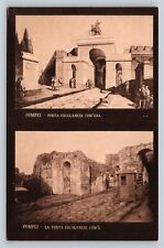 Herculaneum Gate As It Was Then As It Is Pompeii Italy Vintage Postcard A231 picture