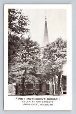 Union City MI-Michigan, First Methodist Church, Religion, Vintage Postcard picture