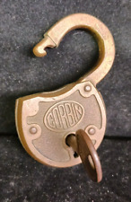 Antique Brass Corbin padlock Em7 w/ key Em9 picture