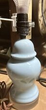 Vtg 1980s MCM 11x5 Robins Egg Blue Accent Table Accent Lamp 11x5 Frosted Base picture