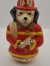 Dalmatian Dog Fireman Fire Fighter Figurine Wobbler Midwest Imports Toy VTG 5” picture