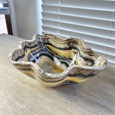 NATURAL ZEBRA ONYX HAND CARVED BOWL, NATURAL ONYX STONE BOWL / BM03 picture