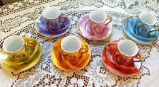 Classic Coffee Cup & Saucer Set of 6 Roses Tea Espresso Demitasse Original Box picture