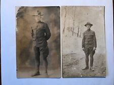 Set of 2 RPPC WWI US Army Doughboy Soldiers  picture