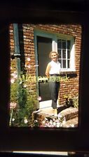 XXFK19 Vintage 35MM SLIDE WOMAN POSES ON STEPS picture