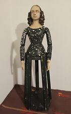 Santos Polychrome Wood Figurine, H 24'' Dia. 7'' Cage Doll Wood & Composition  picture