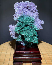 Purple AAA Botryoidal Chalcedony Grape Agate Crystal Cluster 896G +Stand picture