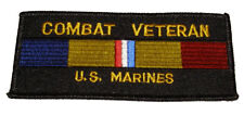 COMBAT VETERAN U.S. MARINES with Combat Action Ribbon PATCH - Veteran Owned. picture