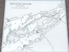 Map of Thousand Islands Visual Division New York Magic Lantern Glass Slide 1928 picture