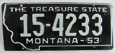 1953 Montana car license plate NICE ORIGINAL picture