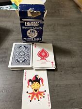 Vintage Box Of Enardoe Playing Cards Marked Trick Magic Linen Finish Full Set 53 picture