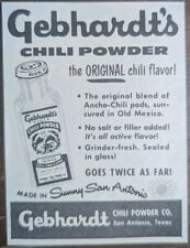 Gebhardt's Chili Powder Co. Made in San Antonio Texas 50s Vintage Small Print Ad picture