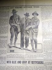 JULY 16, 1913 NEWSPAPER PAGE #9190- BATTLE OF GETTYSBURG SURVIVORS REUNITE picture