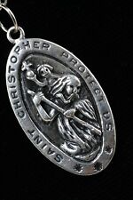 Rare Shube Sterling Silver St Christopher Medal On Sterling Chain Shube Dakota picture