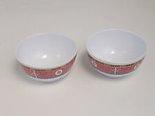 Melamine Restaurant Ware Red Longevity Asian Rice Bowls Pair Japanese Plastic picture