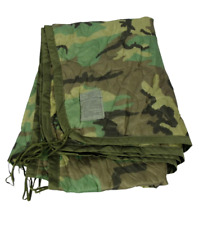 Authentic US Military Wet Weather Rain Poncho Liner Woodland Woobie Blanket VGC picture
