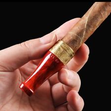 4PC Pure Copper PP 4 Size Cigar Mouthpiece Travel Red Nozzle Pipe Holder Set picture