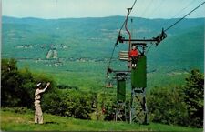 Postcard New York Belleayre Mt. Ski Center Double Chairlift Highmount NY 1950s picture