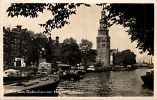 Netherlands Amsterdam Oudeschans met Montelbaanstoren Vintage RPPC 08.50 picture