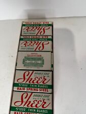 1950s Sheer Brand Hair Spring Steel Unused (5) Thin Razor Blades 20 Boxes. Case picture