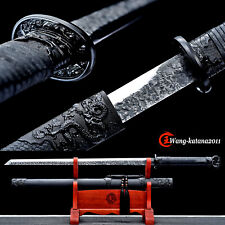 40'' Black Dragon Ninja Sword Sharp Straight 9260 Spring Steel Japanese Ninjato picture