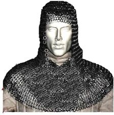 Chainmail Coif U-Neck Chain Mail Hood | Medieval Templar Crusader Re-enacment picture