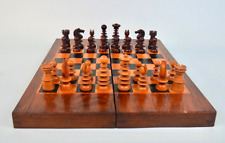 Antique English Rosewood Chess Set & Ebony Board picture