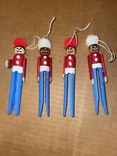Vintage Clothespin Christmas Tree Ornaments, Set Of Four Soldiers Nutcracker picture