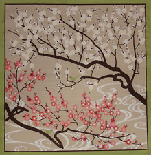 Furoshiki Wrapping Cloth Plum Blossoms and Birdies Motif Japanese Fabric 50cm picture