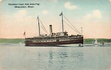 Postcard ~ Gloucester, Massachusetts, Steamer Cape Ann Entering Harbor - C. 1910 picture