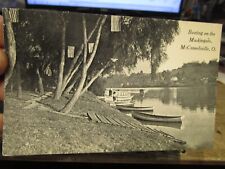 F1 Vintage Old OHIO Postcard McCONNELSVILLE MALTA Muskingum River Boats Flags Co picture