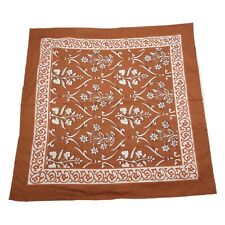 Four Large Dinner Napkins India Floral Khari Print Cotton Country Living Tan  picture
