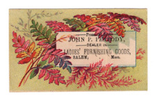 1880s Victorian Trade Card John P. Peabody Ladies Furnishings Salem MA ~11728 picture