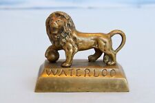 Antique Brass Statue Waterloo Lion Swiss Guards Napoleon Military Battle picture
