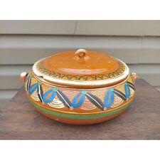 Large Vintage Tlaquepaque Mexican Pottery Covered Dish - LID AS IS - picture