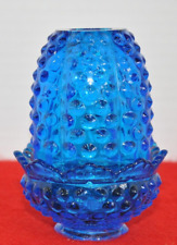 Vintage Fenton Hobnail Fairy Lamp Blue 4.5