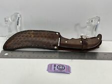 Vintage G. C. Co. 049 Fixed Blade Skinner Trapper Knife Wooden Handle & Sheath picture