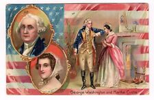 Vintage Tuck Patriotic Washington Postcard George and Martha Custis. Used 1909 picture
