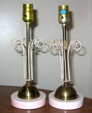 Vintage Pair Of MCM Atomic Sputnik Space Age Boudoir Table Lamps picture