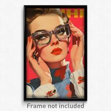 Russian Movie Poster - Woman Feeling Intrigued, Colorless Grey Framed Eyewear picture