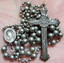 Antique Vintage WW2 Military Pull Chain Rosary Religious Crucifix Catholic Lot G picture