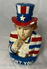 Vintage Uncle Sam Bank, July 4th Decoration, I Want You, Plaster/Chalkware Japan picture